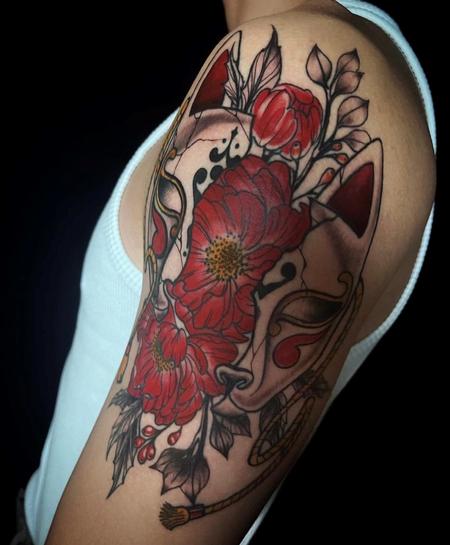 Tattoos - Sadie Gabriella Fox Mask  - 144565